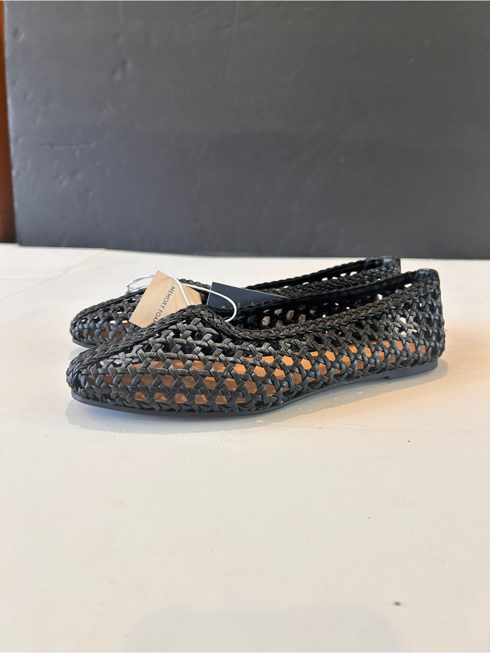 New NWT Black Woven Ballet Flats Memory Foam Slip-On Shoes NWT - Picture 4 of 10